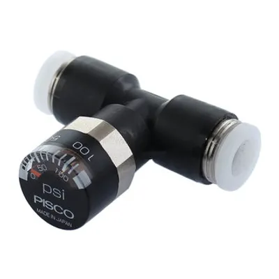 Pisco Inline Pressure Gauge with 1/4" Press-In Tube Fitting
