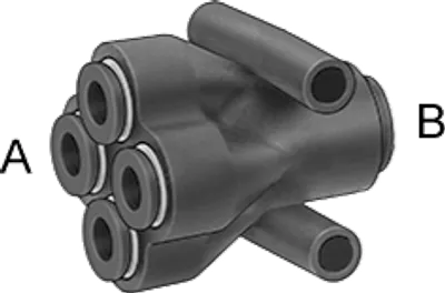 Double Wye, 1/4" Press-in x 1/4" Press-in