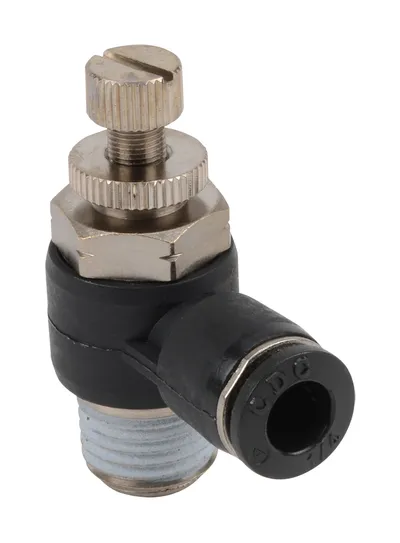 Elbow w/ meter out, 1/4" NPT Male x 1/4" Press-in