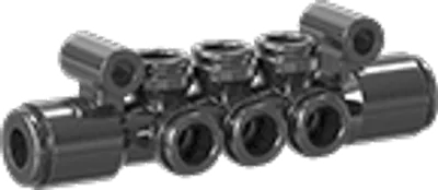 Manifold, 1/4" Press-in x 1/4" Press-in, 6 outlet