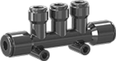 Manifold, 1/4" Press-in x 1/4" Press-in, 3 outlet