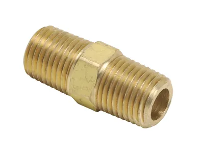 Nipple, 1/4" NPT Male x 1/4" NPT Male, Brass