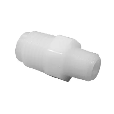Nipple, 1/4" NPT Male x 1/8" NPT Male, Plastic