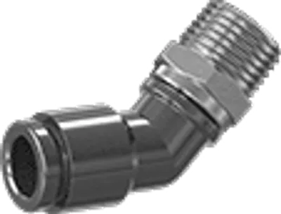 Swivel 45deg bend, 1/8" NPT Male x 1/4" Press-in