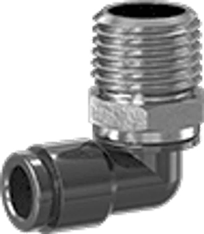 Swivel Elbow, 1/4" NPT Male x 1/4" Press-in