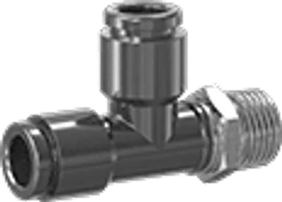 Swivel Tee - Branch, 1/8" NPT Male x 1/4" Press-in