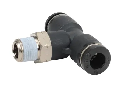 Tee - Branch, 1/8" NPT Male x 1/4" Press-in