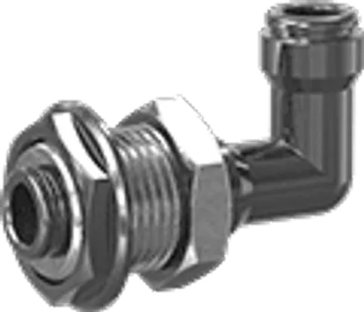 Through-Wall Elbow, 1/4" Press-in x 1/4" Press-in