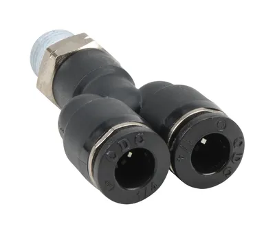 Wye, 1/8" NPT Male x 1/4" Press-in
